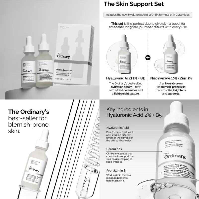 The Ordinary Skin Support Set | Niacinamide & Hyaluronic Acid | best for skin purpose
